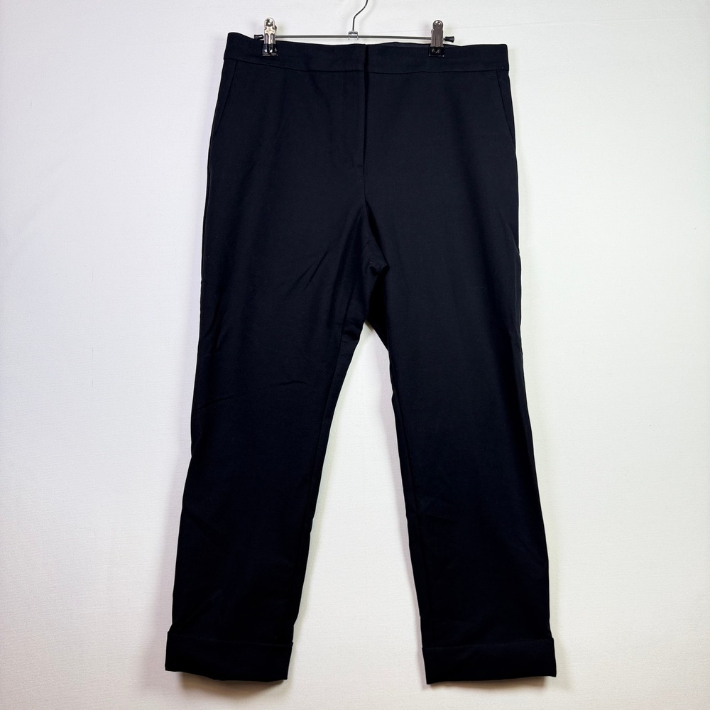 ANN TAYLOR Black Petite‎ Cuffed Stretch Ankle Dress Pants 10P